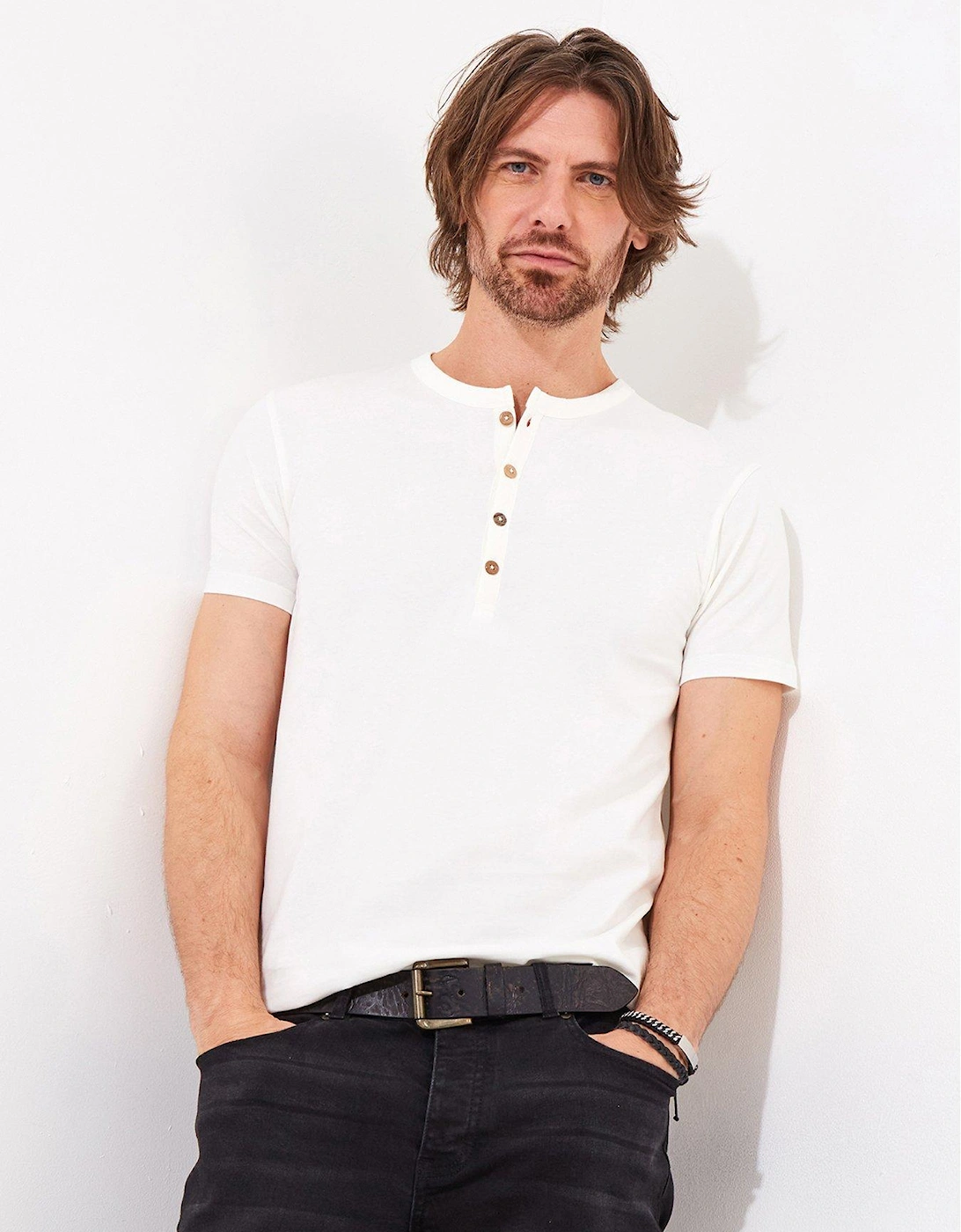 Ready For Anything Cream Henley T-shirt, 2 of 1