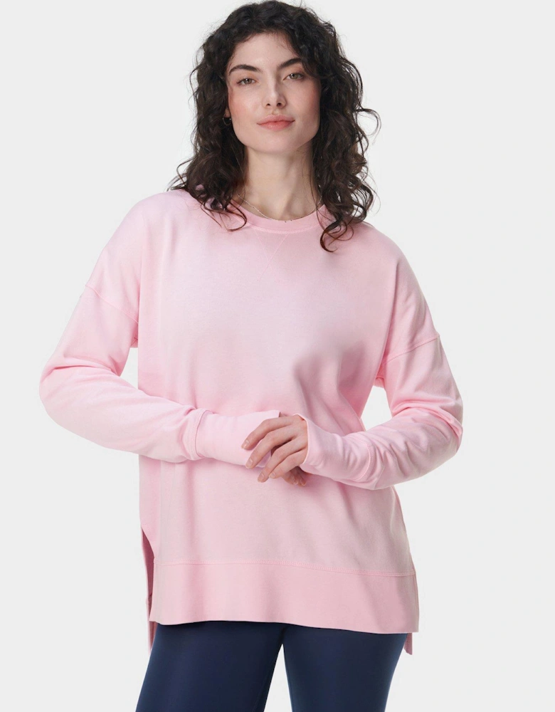 Womens Training After Class Longline Sweatshirt - Pink