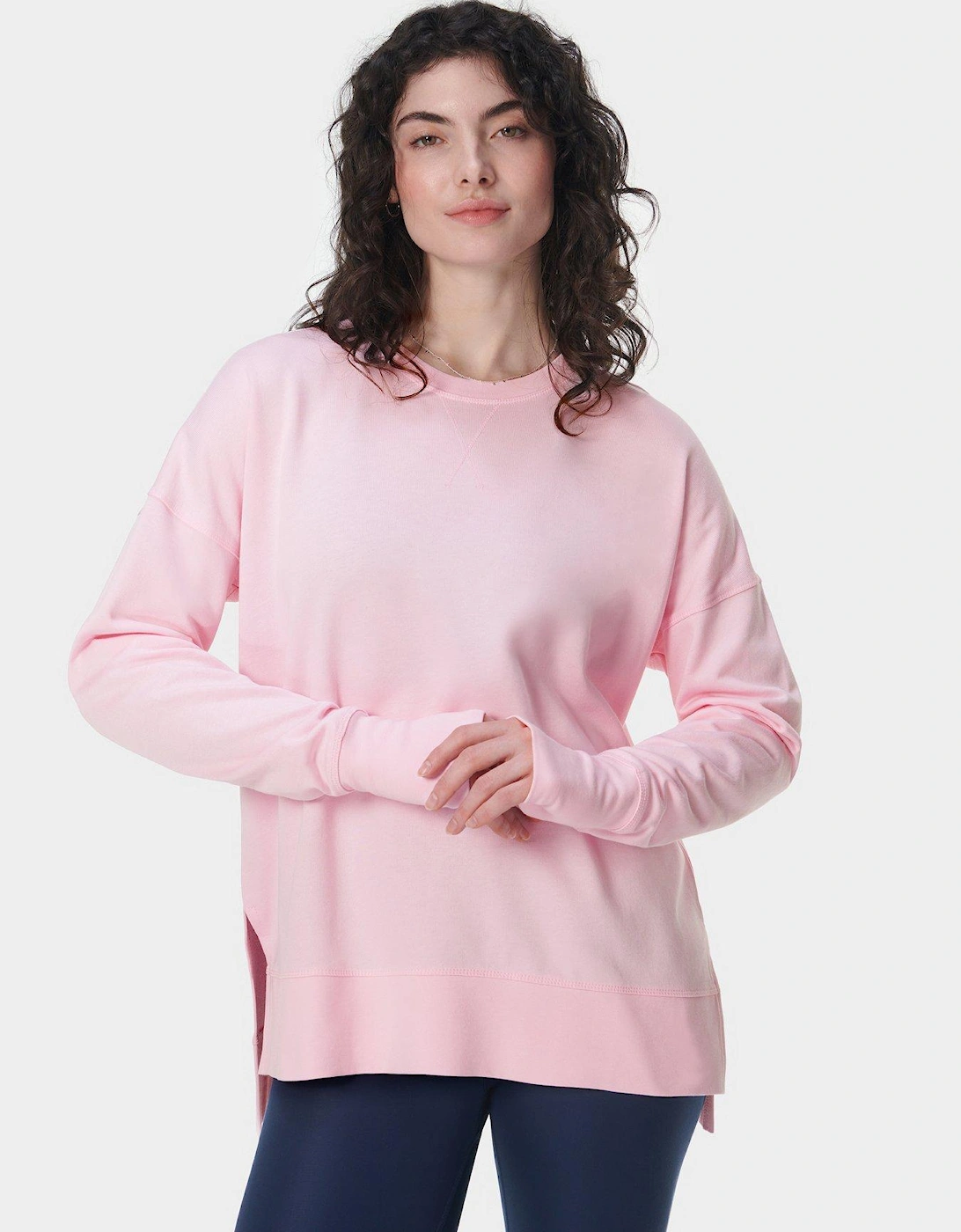 Womens Training After Class Longline Sweatshirt - Pink, 2 of 1