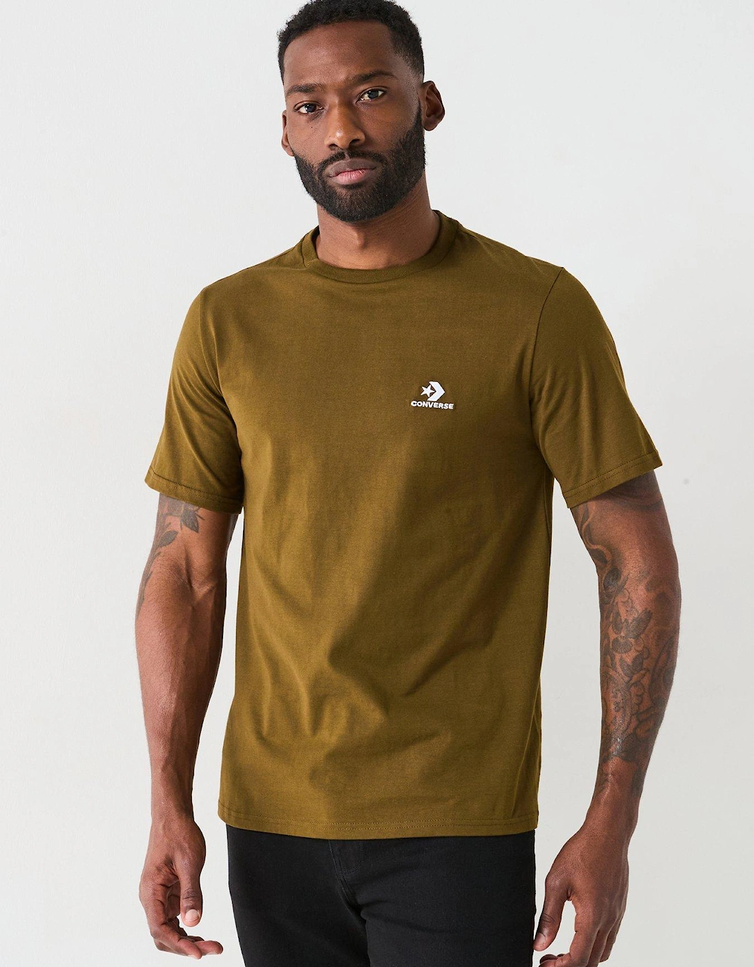Unisex Left Chest Star Embroidered Tee - Green, 2 of 1