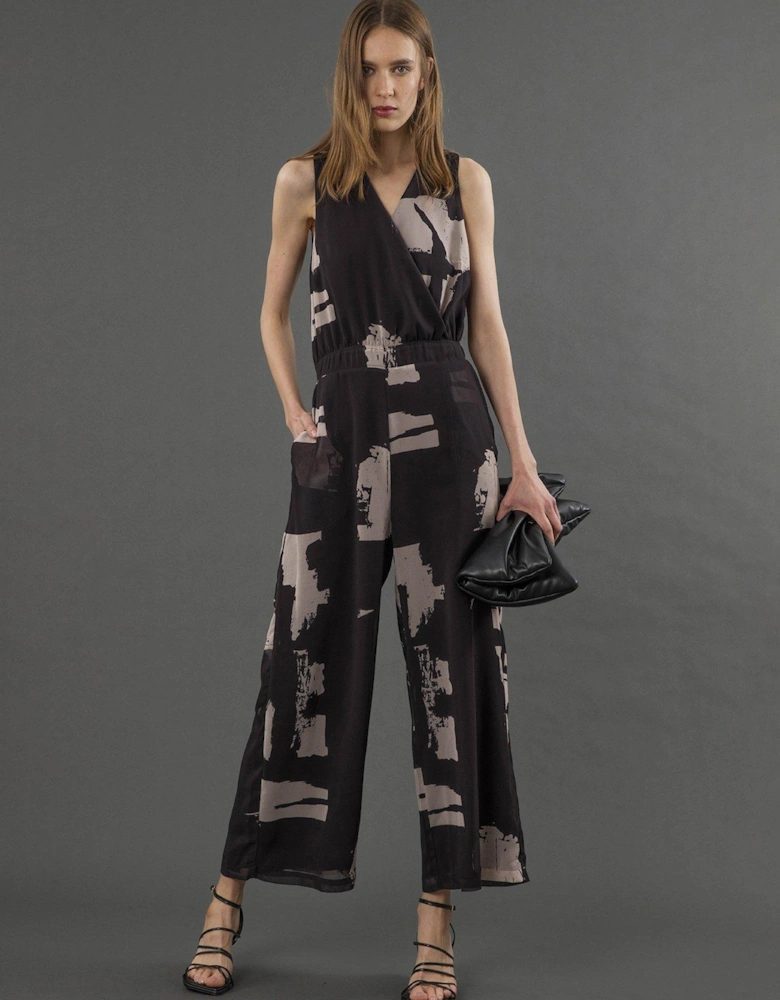 Taylor Jumpsuit With Elasticated Waist And Pockets - Black