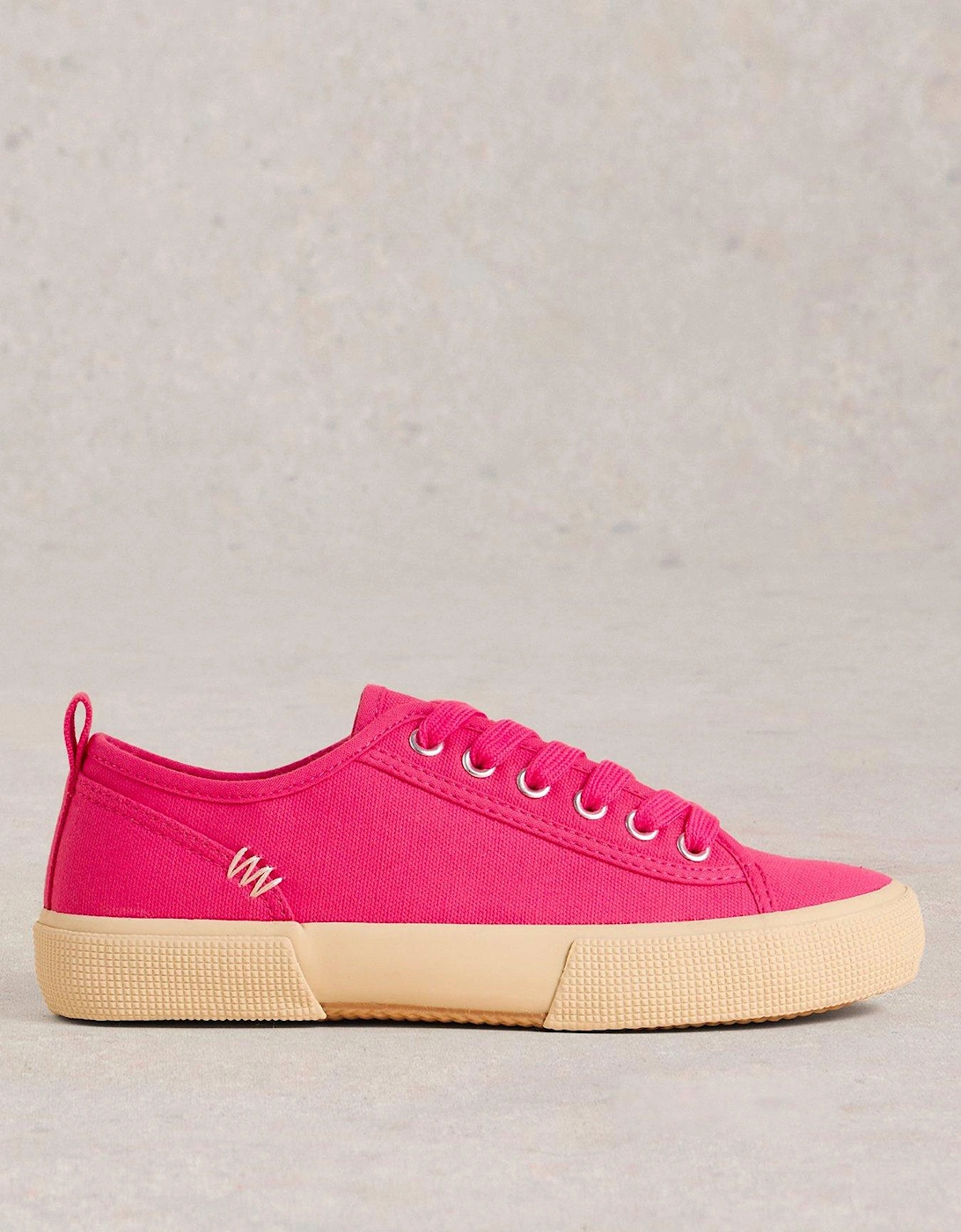 Pippa Canvas Lace Up Trainer - Pink, 2 of 1