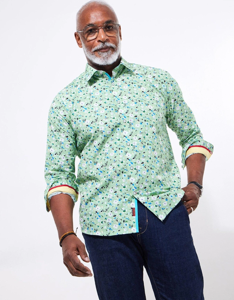 Dapper Ditsy Long Sleeve Shirt - Light Green