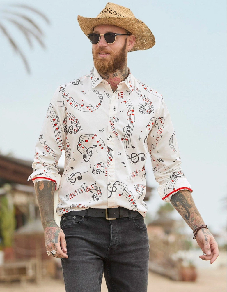 Hit The Note Long Sleeve Shirt - White