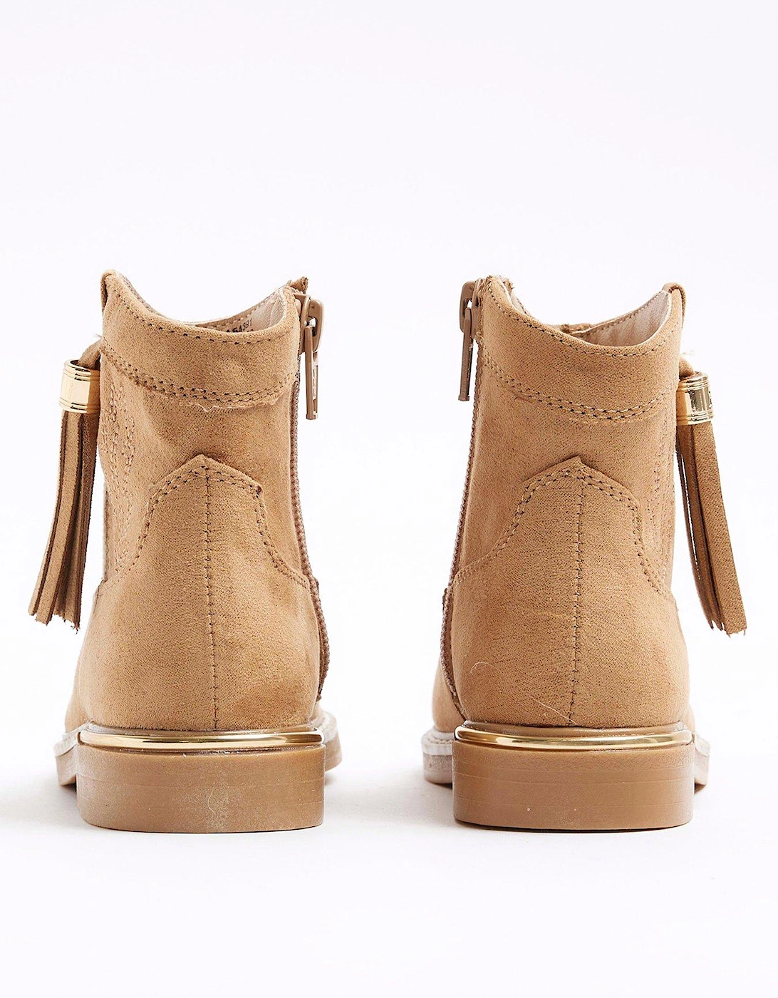 Mini Girls Tassel Western Boots - Brown