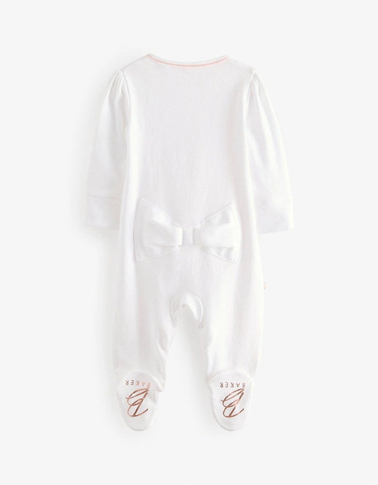 Baby Girls Born In 2025 Sleepsuit - White