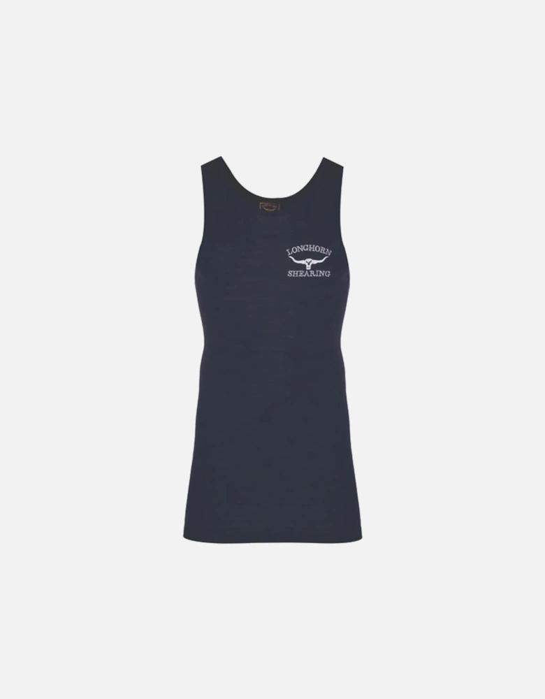 Longhorn Wool Singlet Navy