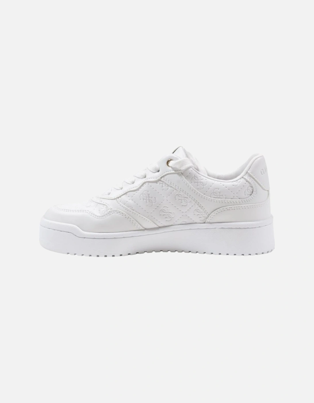 Lace-Up Polyurethane Sneakers Women - White