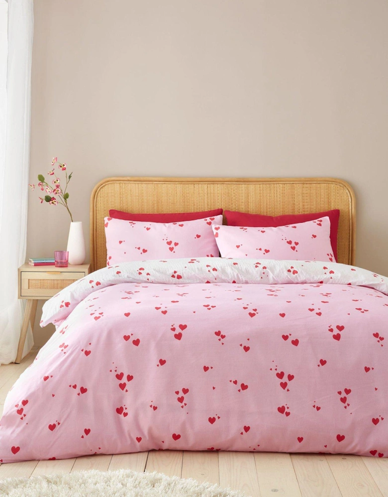 Seersucker Heart Duvet Cover Set
