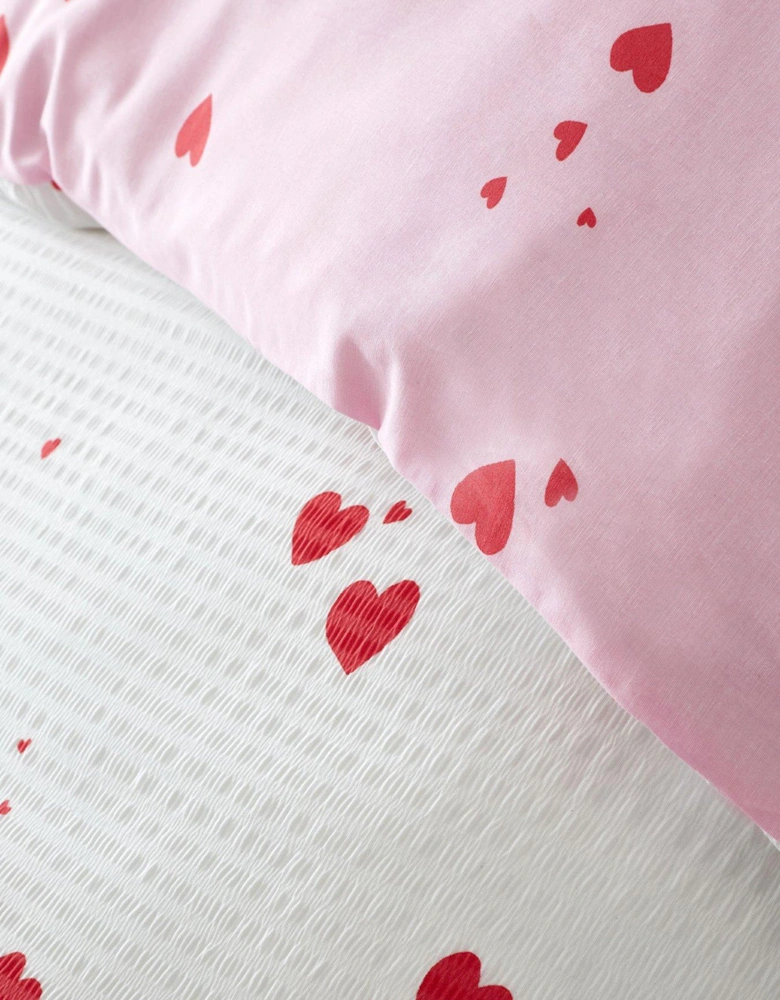 Seersucker Heart Duvet Cover Set