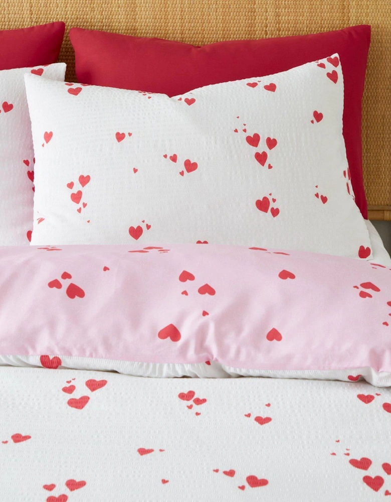 Seersucker Heart Duvet Cover Set