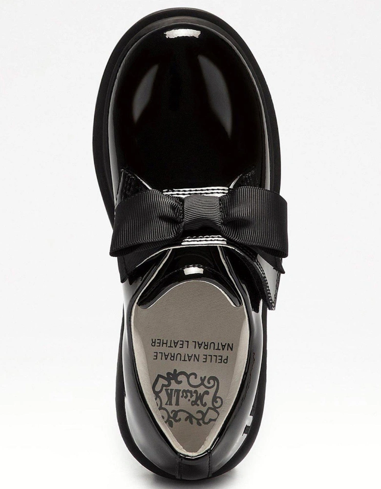 Miss Lk Faye Bow School Shoe - Black