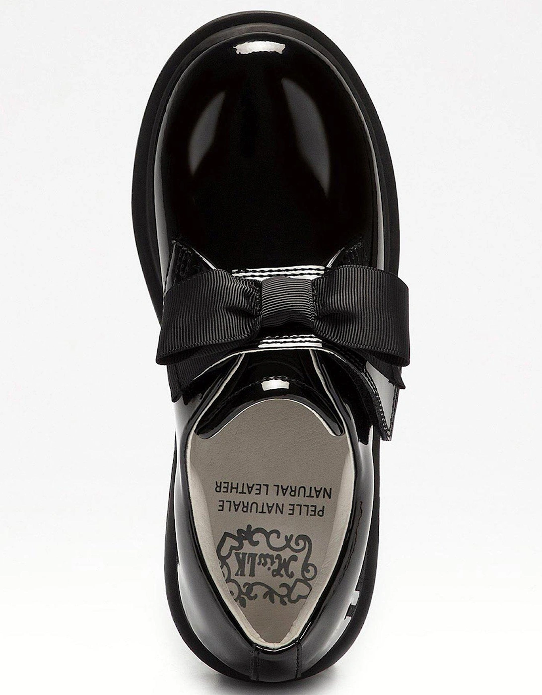 Miss Lk Faye Bow School Shoe - Black