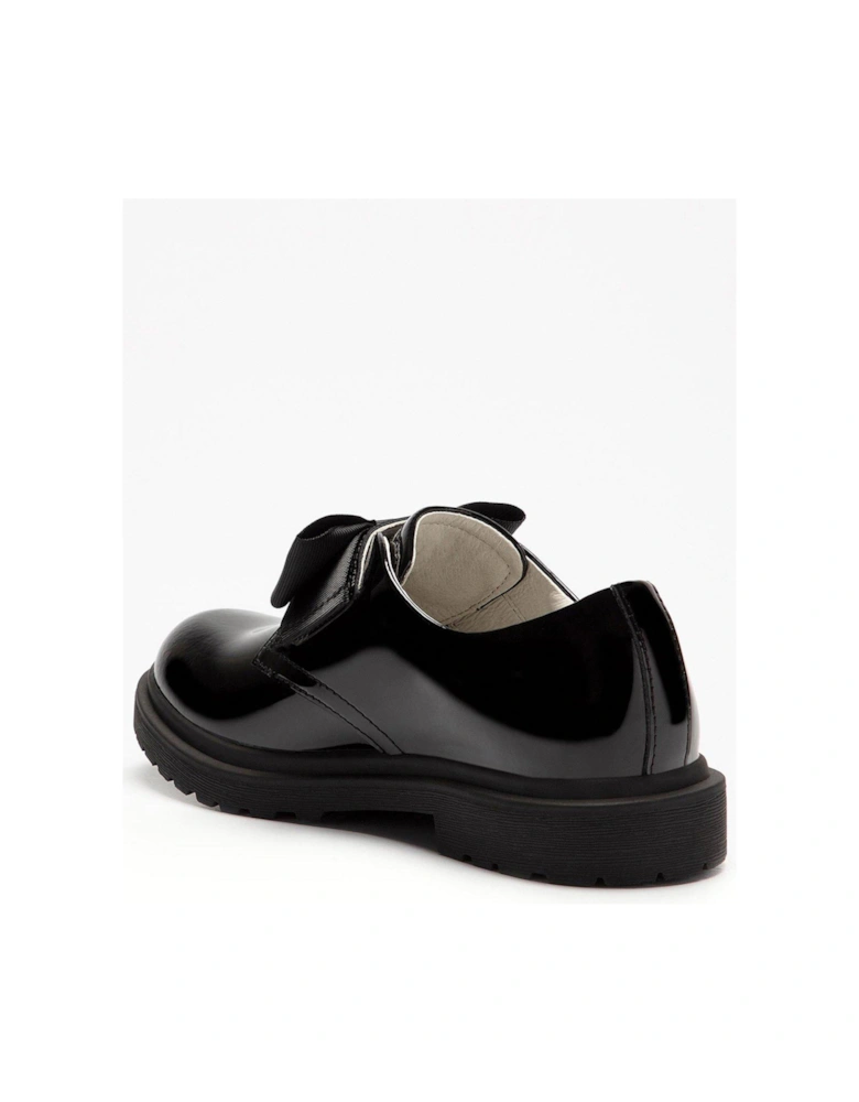 Miss Lk Faye Bow School Shoe - Black