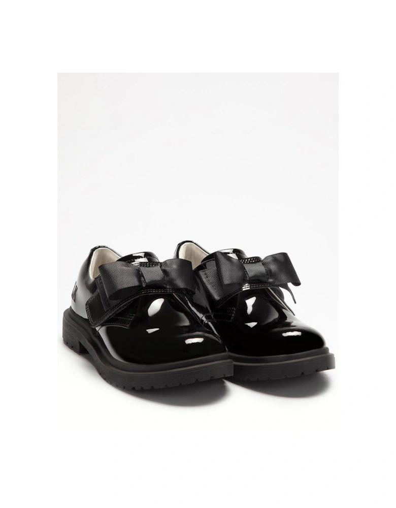 Miss Lk Faye Bow School Shoe - Black