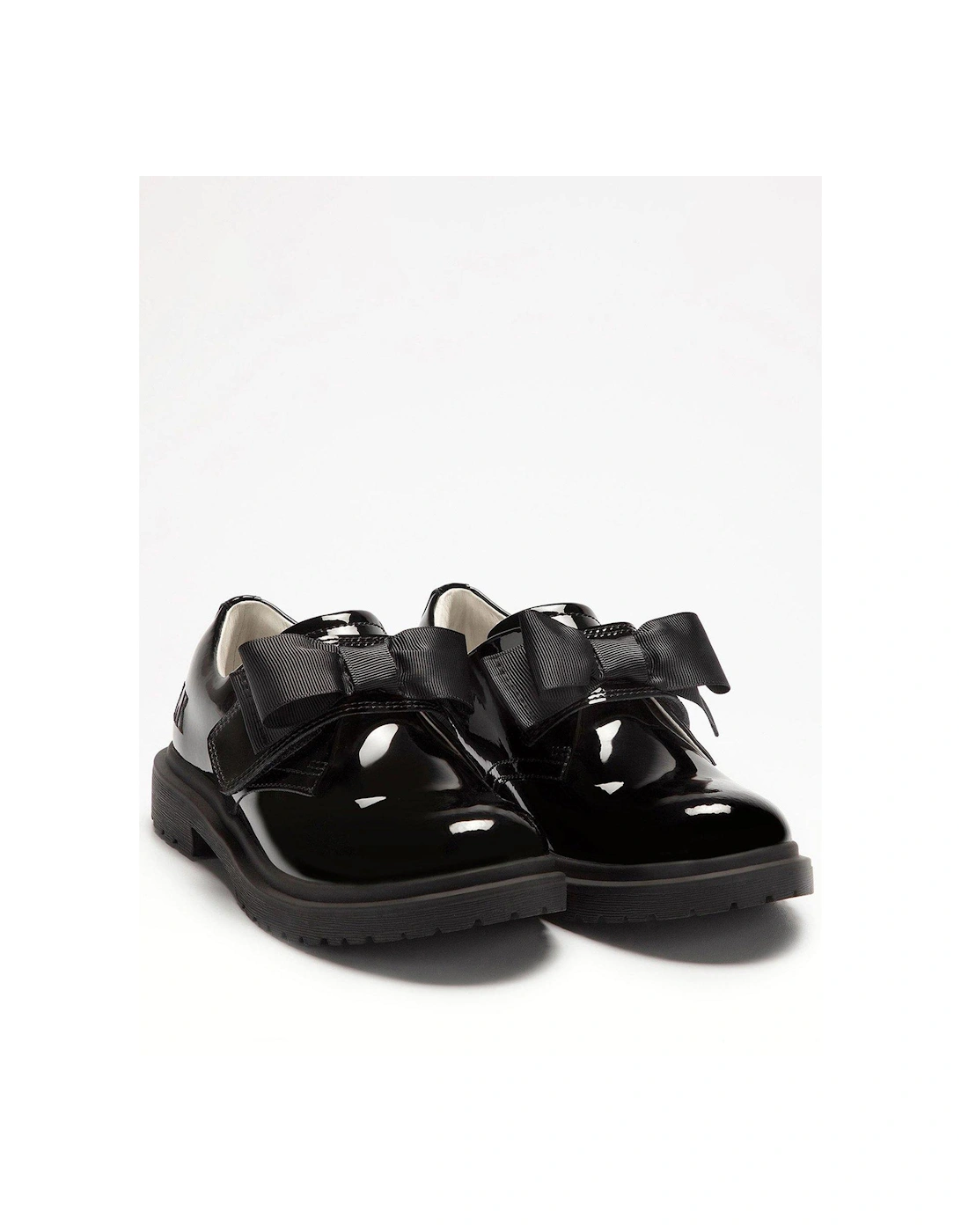 Miss Lk Faye Bow School Shoe - Black
