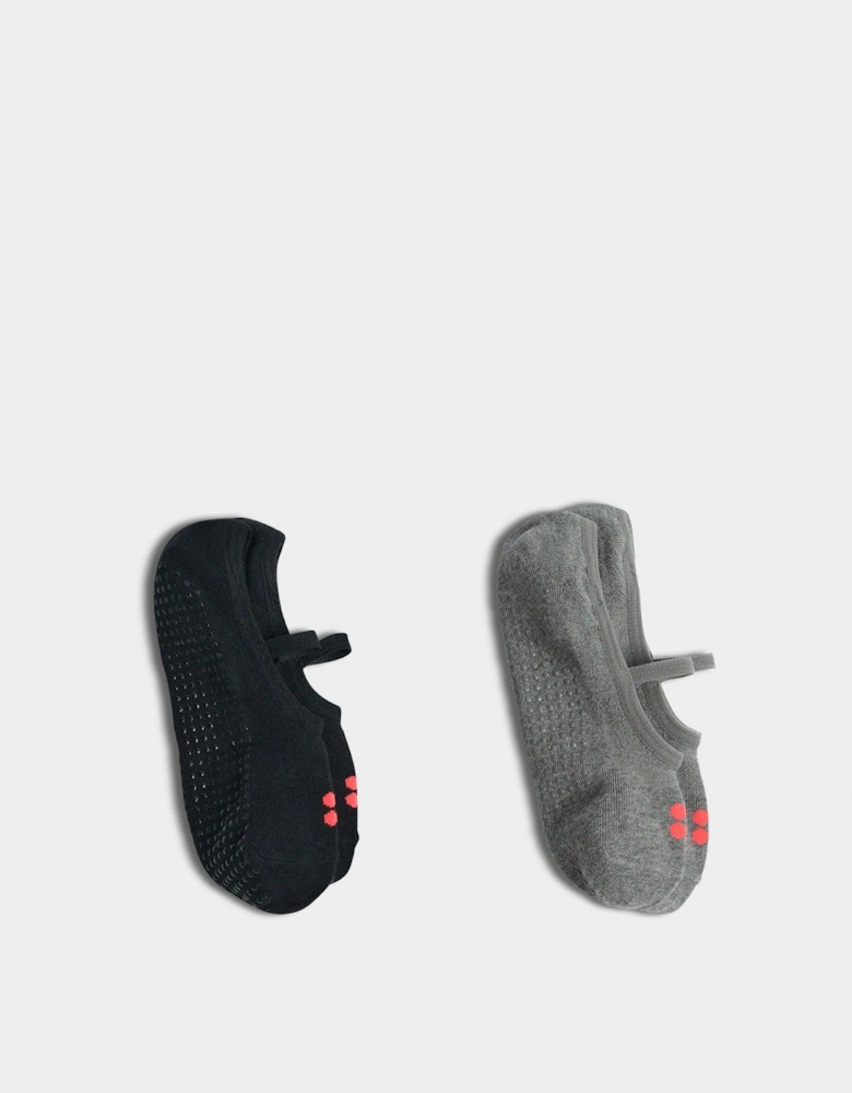 Womens Training Pilates Socks - 2 pack - Black