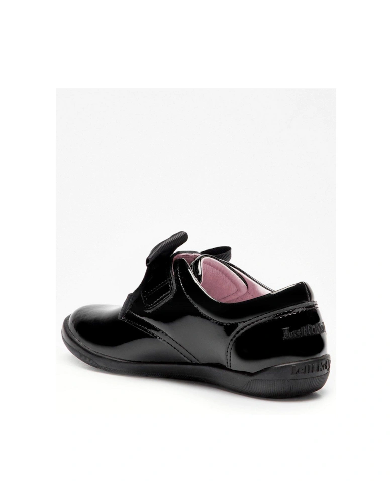 Elizabeth Bow School Shoe - Black