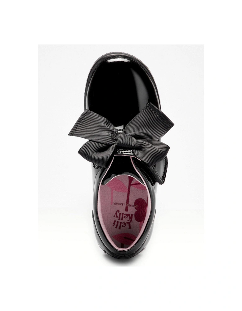 Elizabeth Bow School Shoe - Black