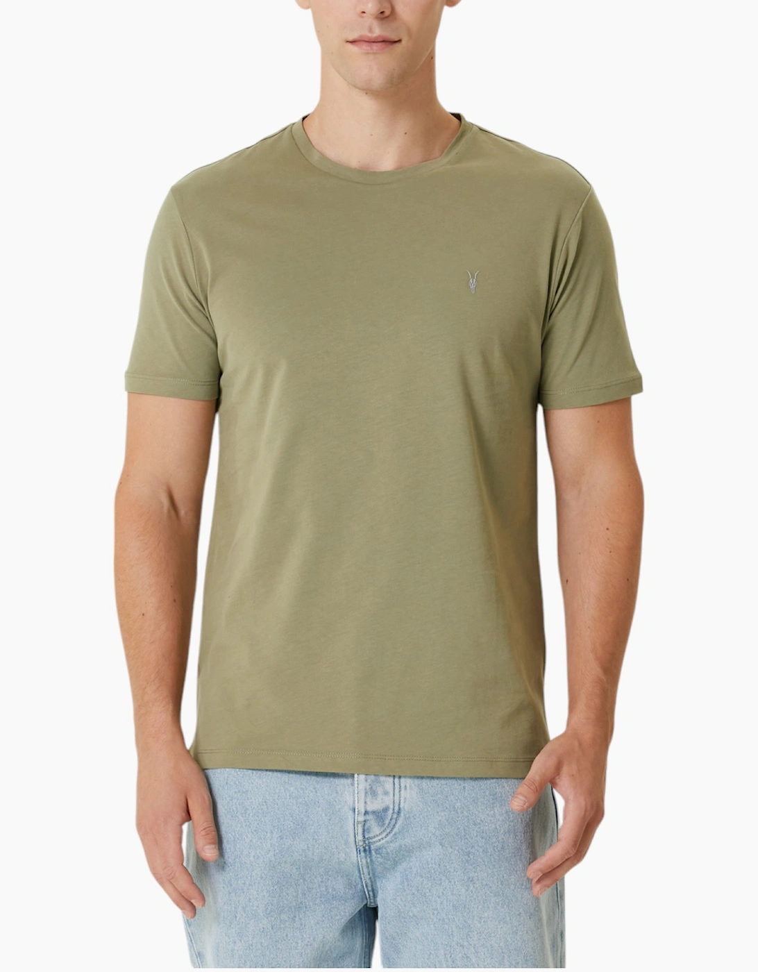 Allsaints Men's Tan All Saints T Shirts Tonic Crew Neck Short Sleeve Rumskull Plain Casual Tops - Size: 44