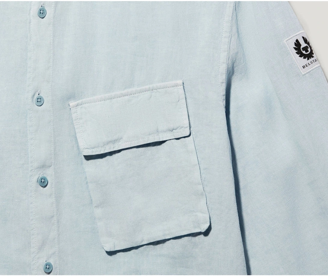 Scale LS Linen Shirt Sky Blue