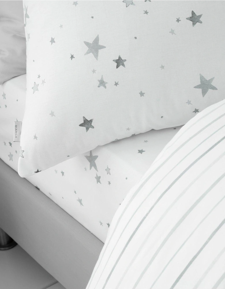 Grey Stars 100% Cotton Duvet Set
