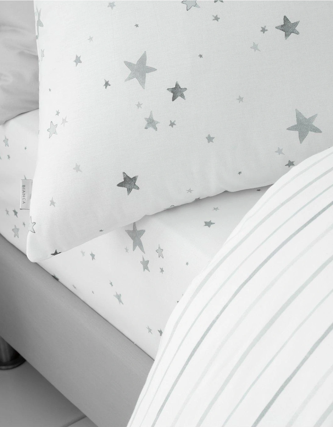 Grey Stars 100% Cotton Duvet Set