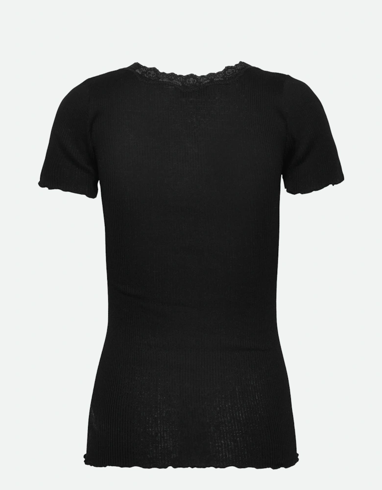 Beatha short sleeve regular O neck in black