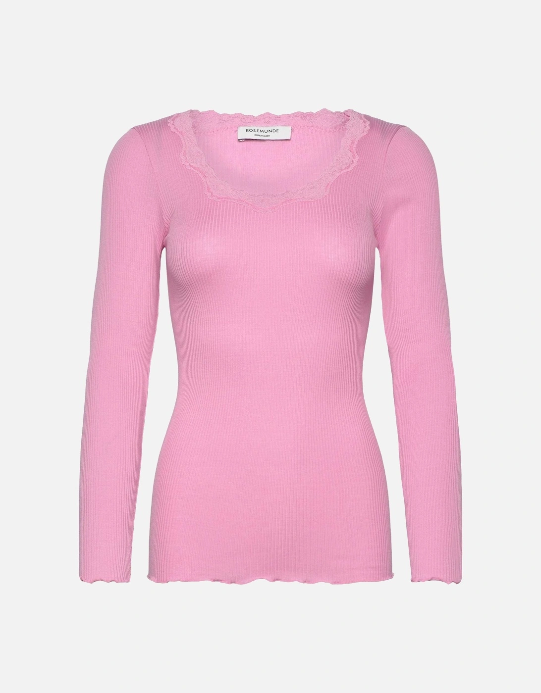 Babette long sleeve lace top in prism pink, 3 of 2