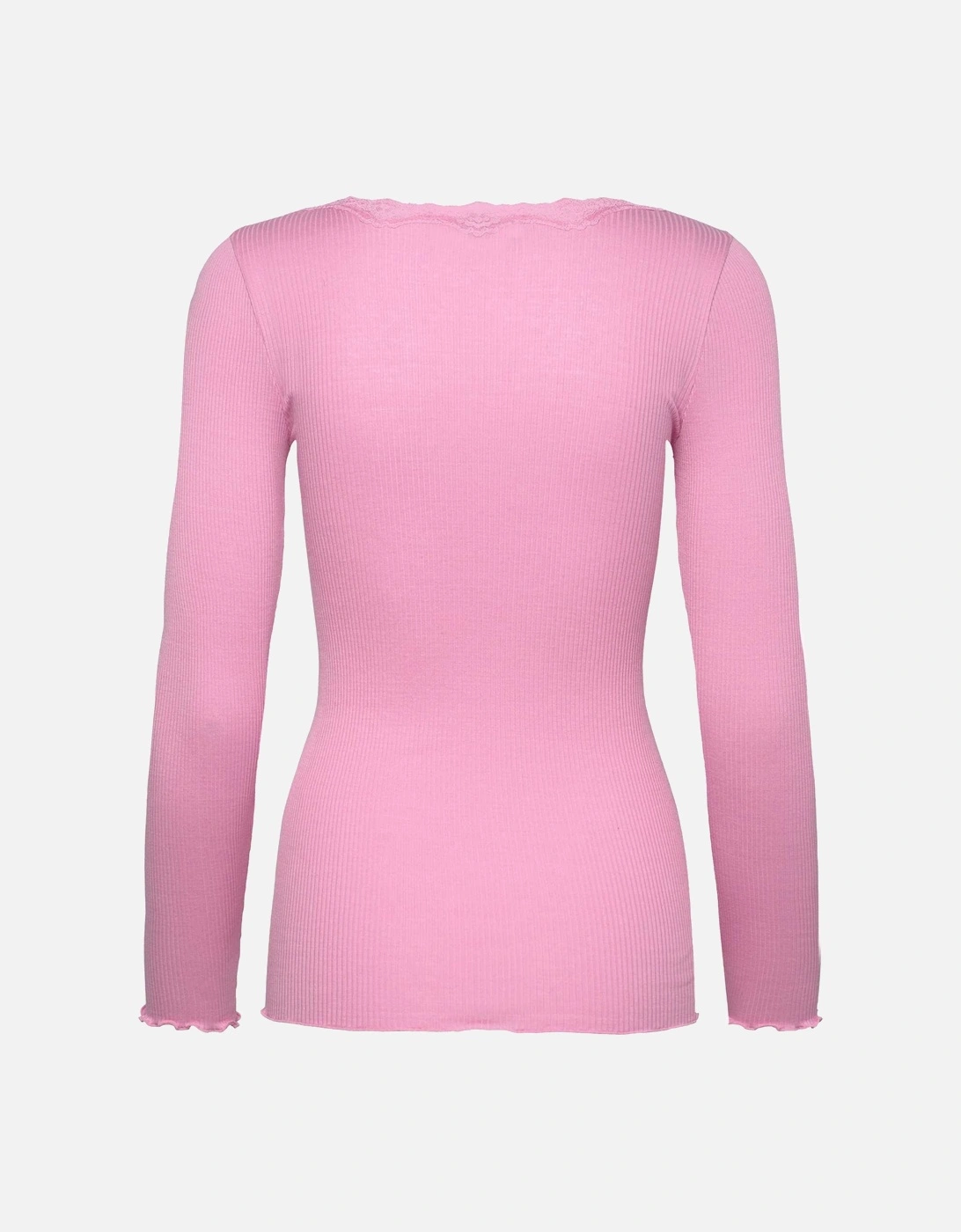 Babette long sleeve lace top in prism pink