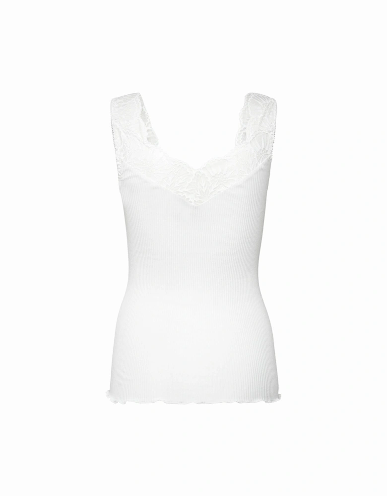 Beatha sleeveless lace top in white