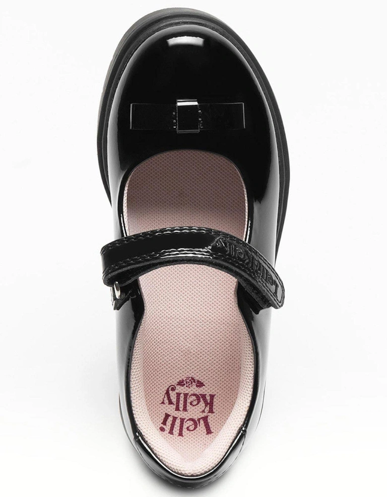 Jolie Bow Chunky Sole Mary Jane School Shoe - Black