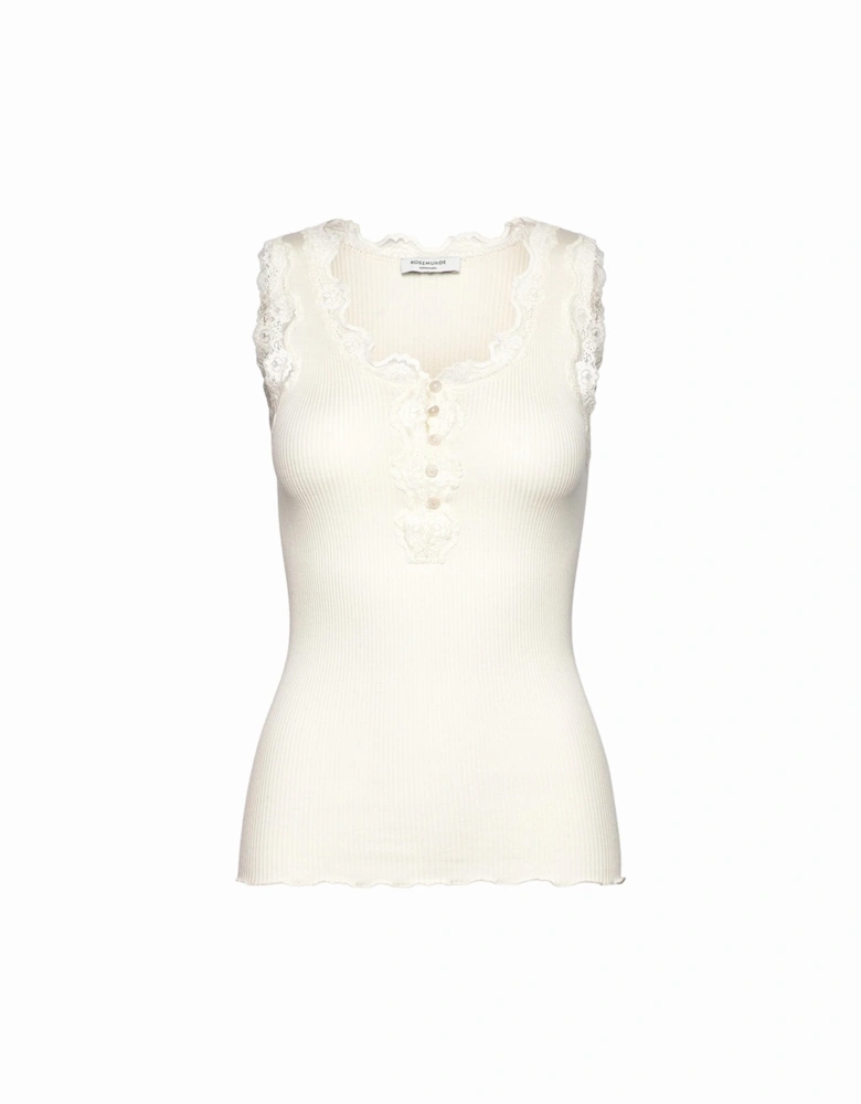 Beatha sleeveless button camisole in new white