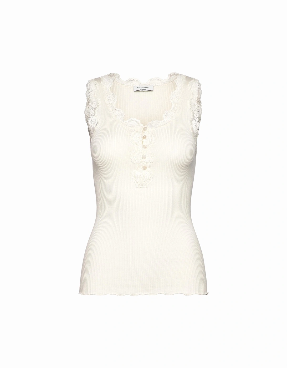 Beatha sleeveless button camisole in new white, 2 of 1