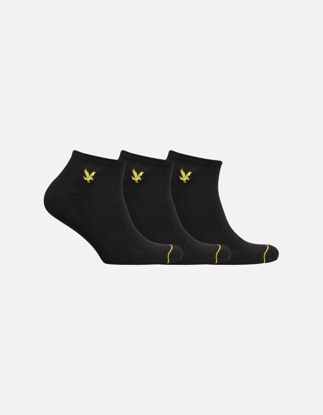 3-Pack Ross Trainer Socks, Black, 4 of 3