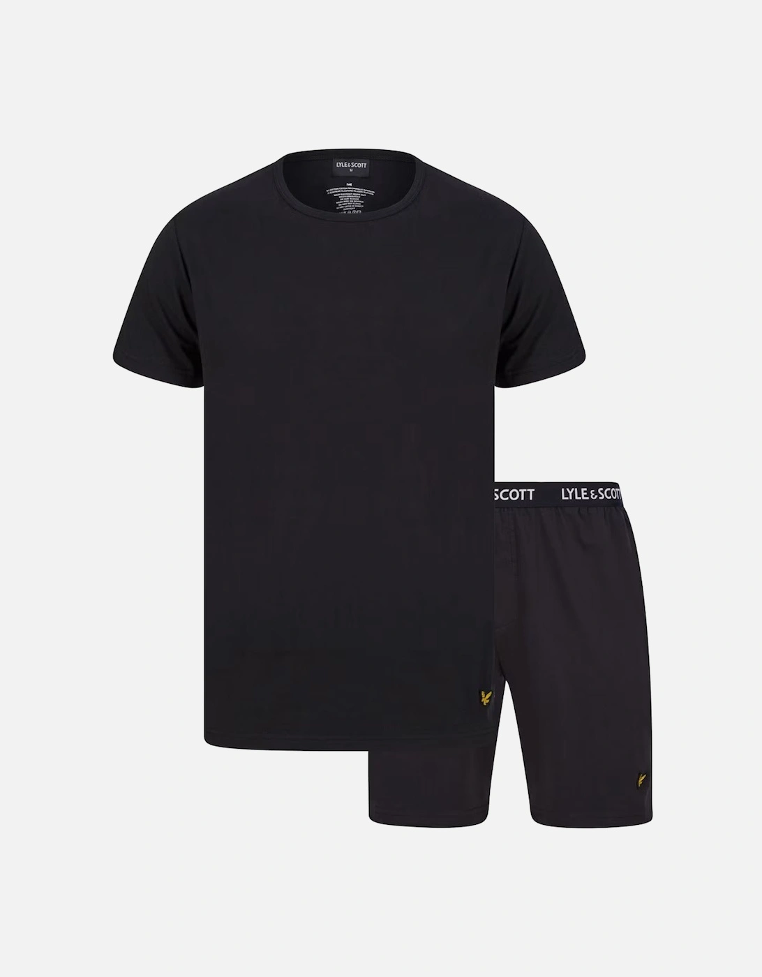 Lyle And Scott Men's Black Charlie T-Shirt & Shorts Lounge Set, - Size: Xxl