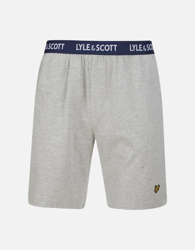 Charlie T-Shirt & Shorts Lounge Set, White / Grey Marl