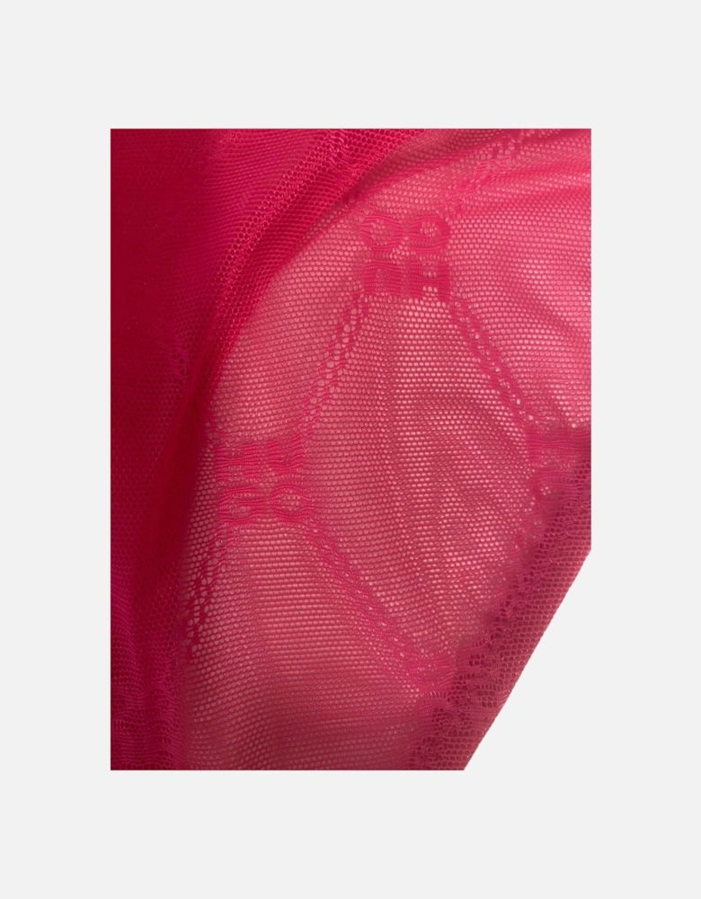 Sporty Logo Lace Brief, Bright Pink