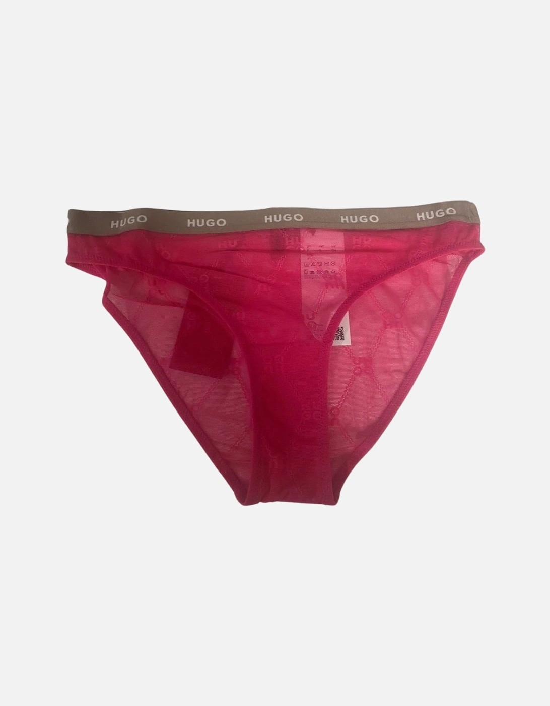 Sporty Logo Lace Brief, Bright Pink