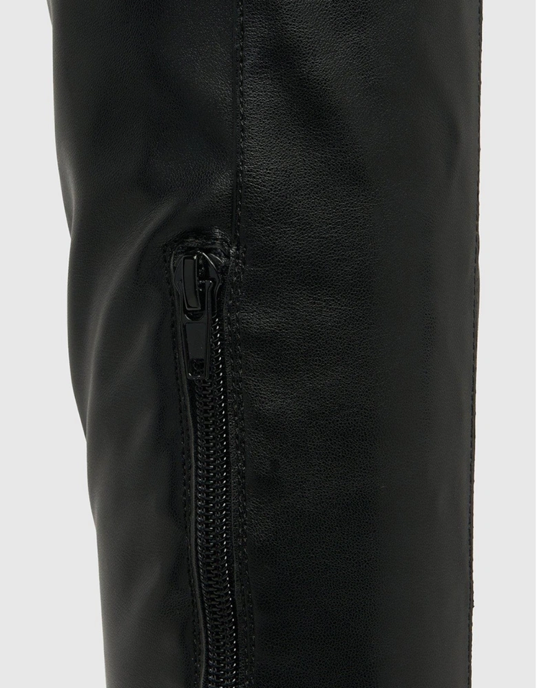 Danielle Platform Stretch Knee Boot - Black