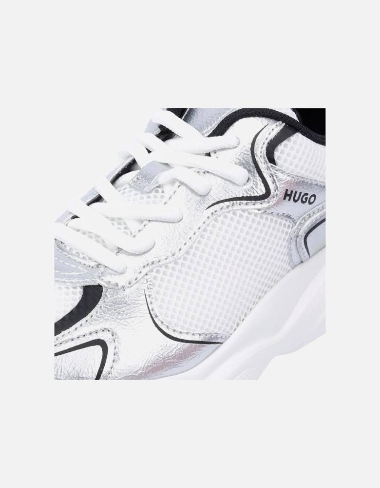 Hugo Leon Tennis Women's Silver/Black Trainers