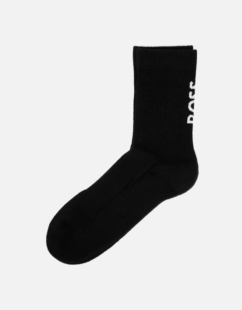 Boss 3 Pack Logo Bamboo Men's Black Calf High Socks