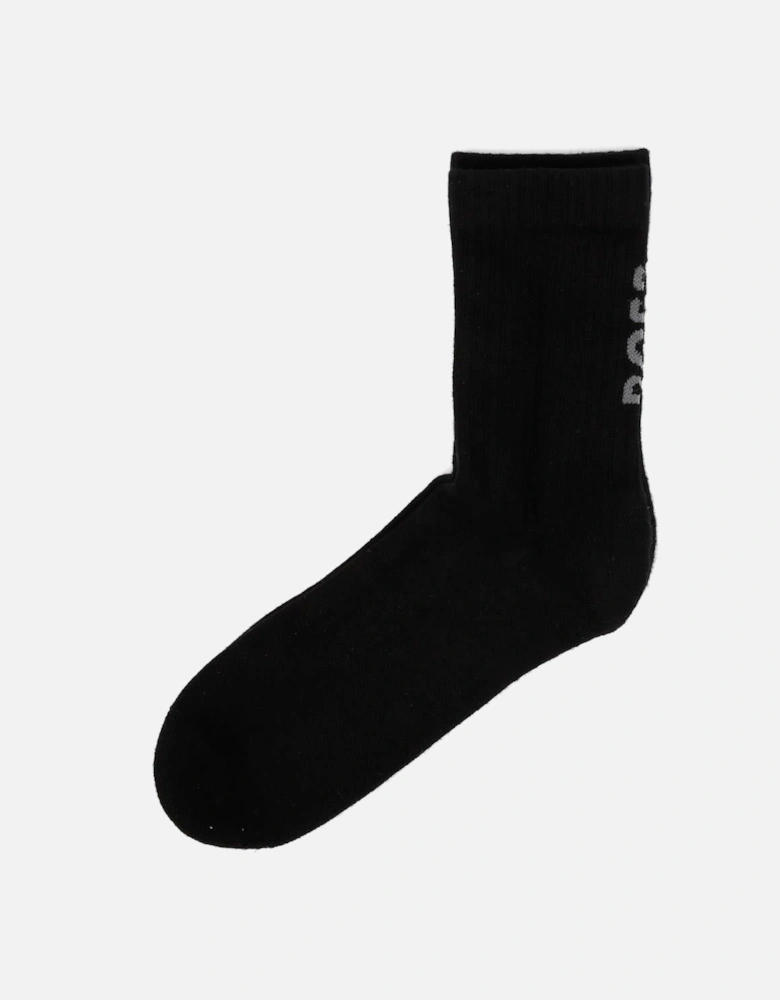 Boss 3 Pack Logo Bamboo Men's Black Calf High Socks