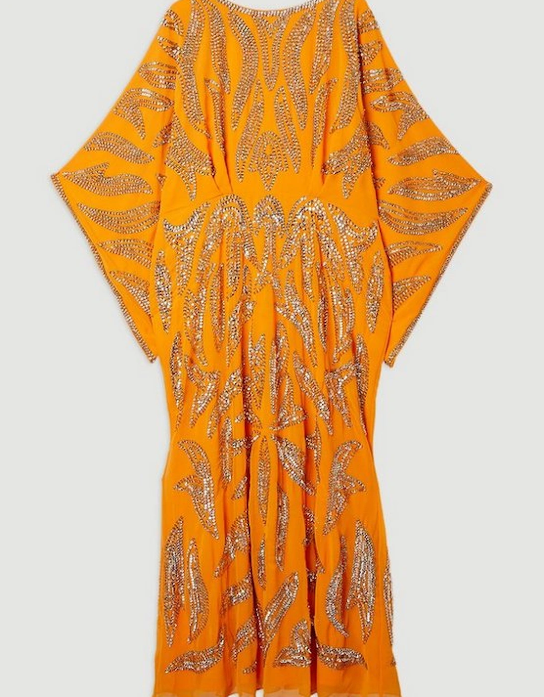 Plus Size Kimono Sleeve Embellished Maxi Dress