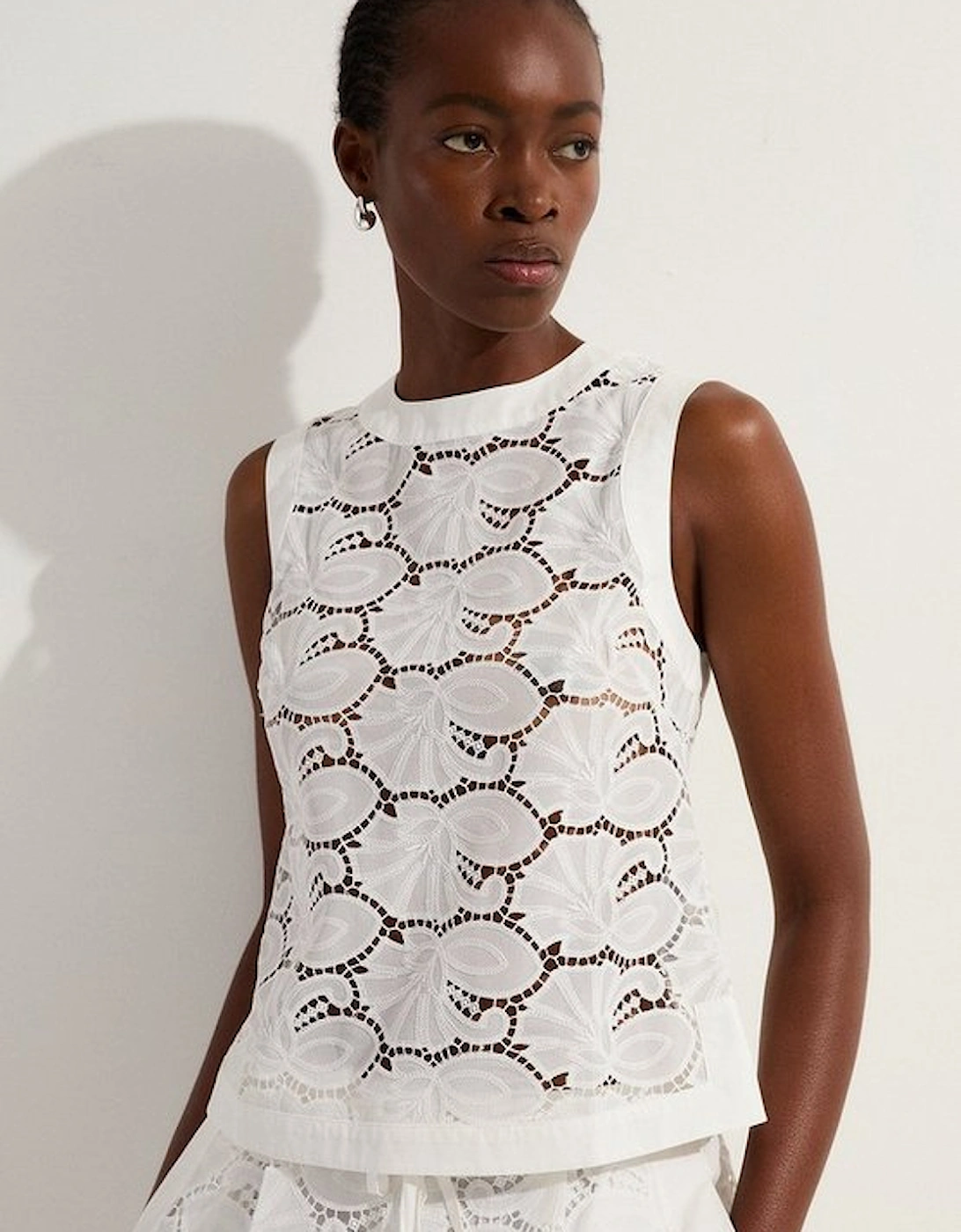 Cotton Cutwork Woven Shell Top, 5 of 4