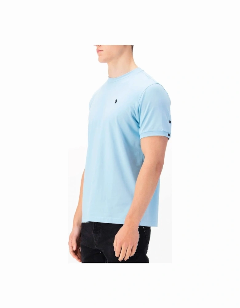 Luke Shanghai Jersey Crew Reg Fit T Shirt Sky Blue