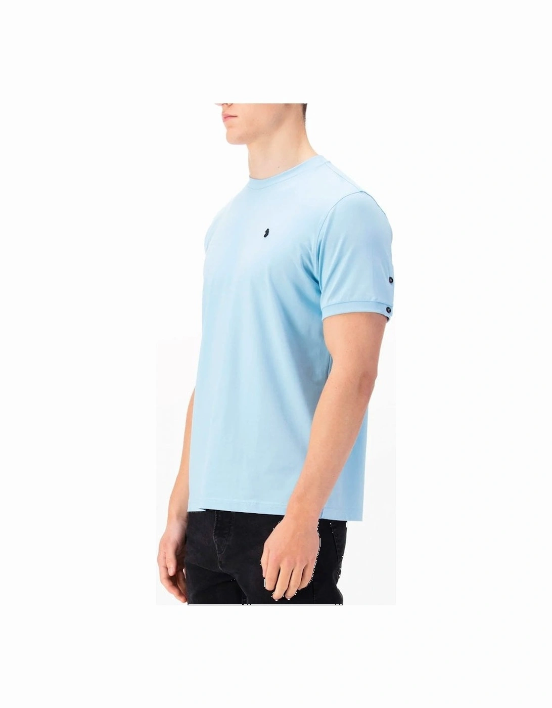 Luke Shanghai Jersey Crew Reg Fit T Shirt Sky Blue