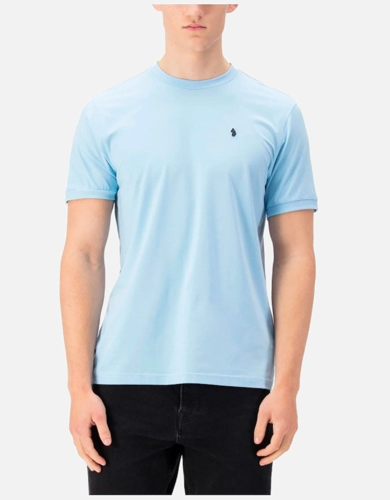 Luke Shanghai Jersey Crew Reg Fit T Shirt Sky Blue