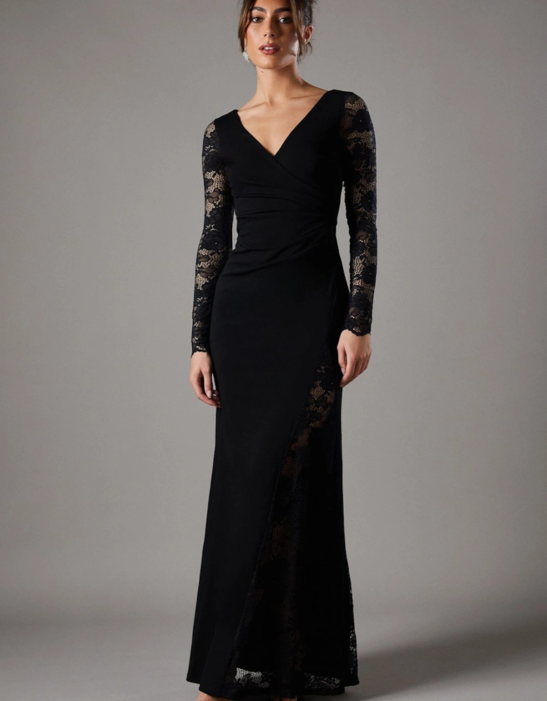 Long Sleeve Maxi Dress With Lace