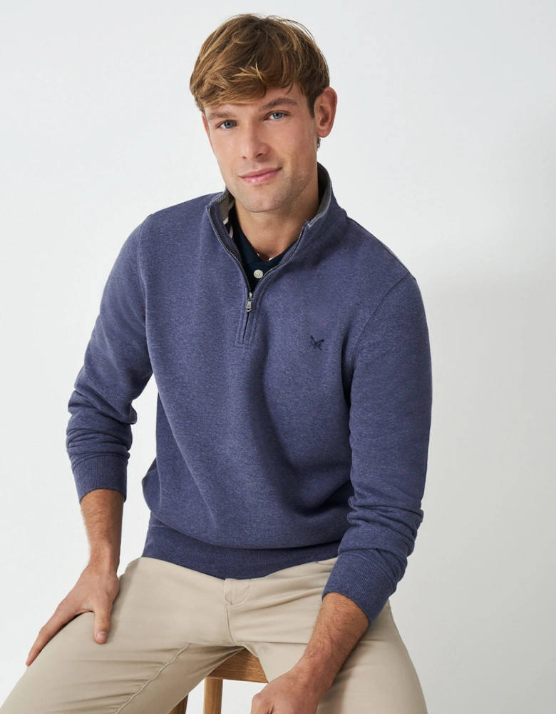 Men's Classic 1/2 Zip Sweat Steel Blue